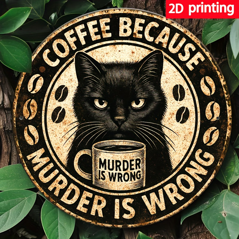 TEMU 2d Printing, Coffee Murder Is Wall Art - Waterproof Metal Sign For Home & Bedroom Decor - 7.87x7.87 Inches (20x20cm), Coffee Bar Accessories,