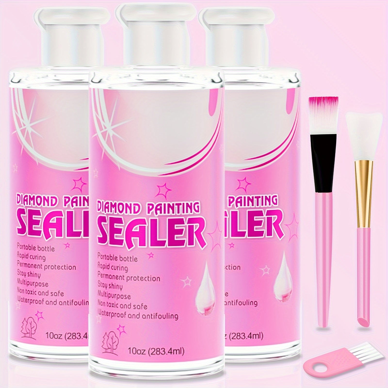 TEMU 30oz-14oz Diamond Painting Sealant Kit With Brush Tool, Sealant Puzzle Gel Diamond Painting Accessories And Tools, Adult Diamond Painting Kit