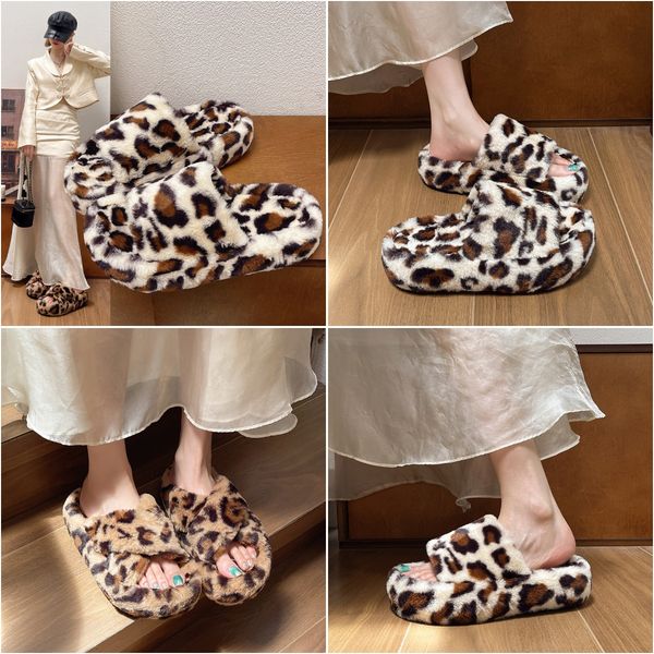 soft Slippers warm fur sandals winter woolen sandal wear cotton autumn comfortable high-quality indoor walking Flat bottom simple non-slip p