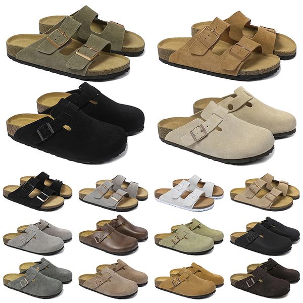 free shipping designer sandals famous slippers slide Platform Flip Flop Leather suede slides mens sliders mules Women Men Shoes Black White