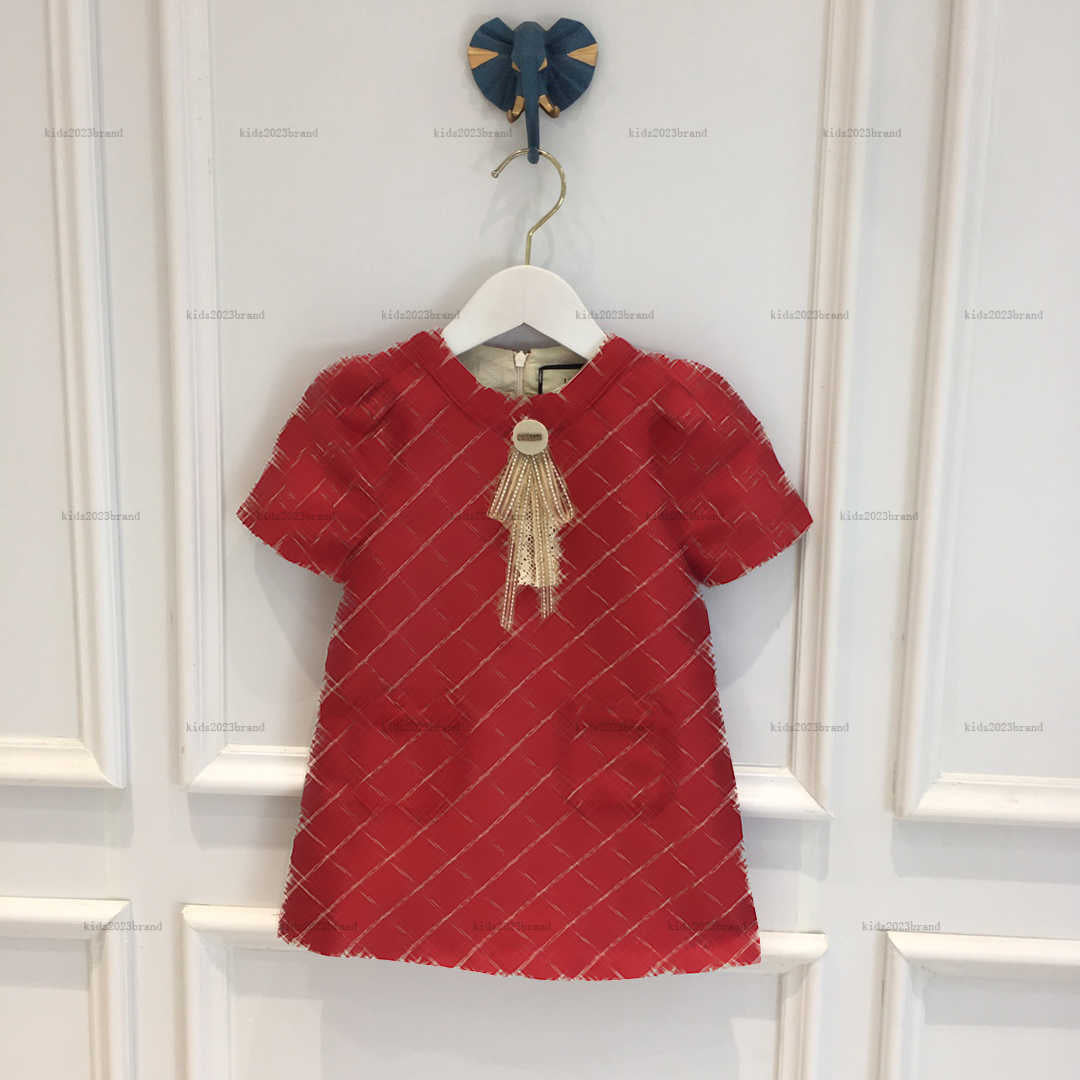 New girls dress Double pocket trim Princess dresses kids designer clothes Coloured embroidery Dress Various styles Girls skirts