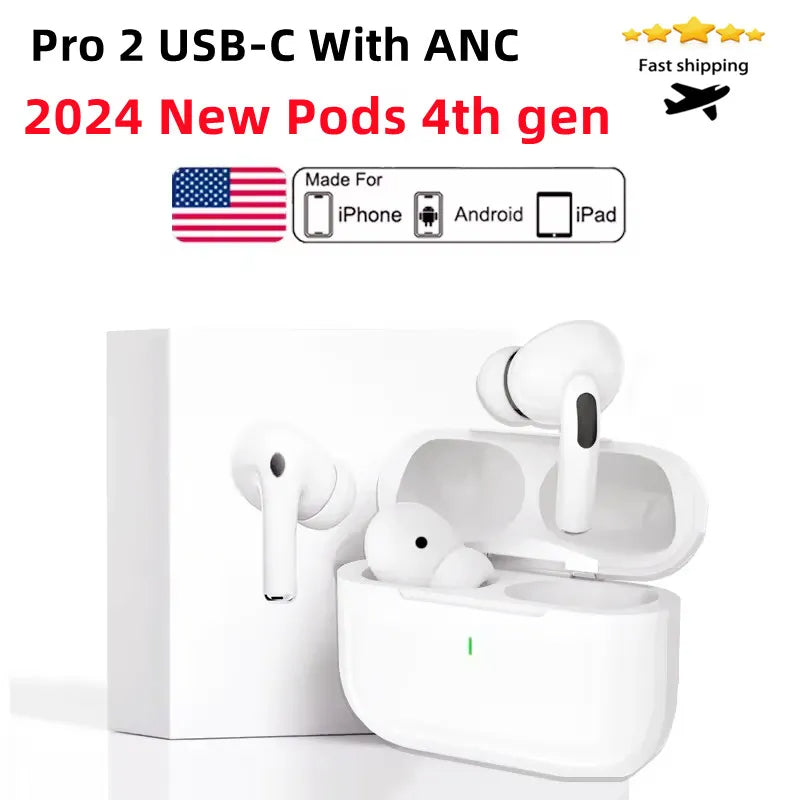 Newest Pods 4th Gen With ANC tws earbuds Pods Pro 2 ANC USB C Wireless earbuds bluetooth headphones Pods 2nd gen 3rd gen Earphone Handfree Headset F