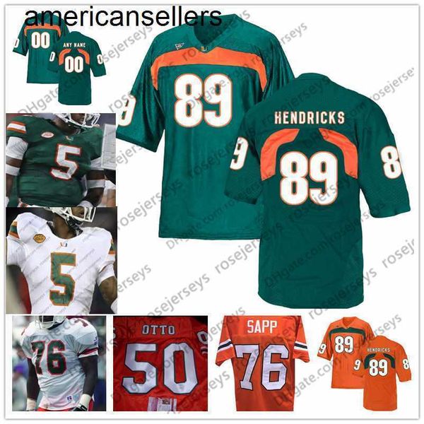 NCAA Hurricanes #76 Warren Sapp 81 Calais Campbell 82 Greg Olsen 86 David Njoku 87 Reggie Wayne 89 Ted Hendricks Retired Jersey