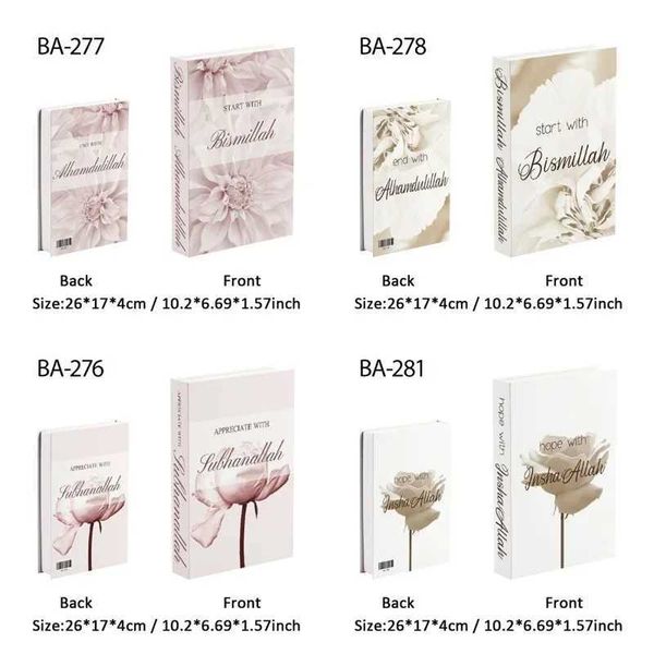 Islamic Decorative Books Storage Box Kaaba Mosque Arch Moroccan Fake Books for Decoration Coffee Table Living Room Home Decor W240826