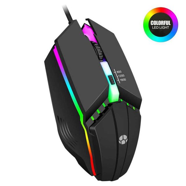 1600Dpi USB Wired Gaming Mouse LED Colorful Glowing Ergonomic Mechanical Coumpter Mouse 4 Button Office Gamer Mice For PC LaptopLX241024
