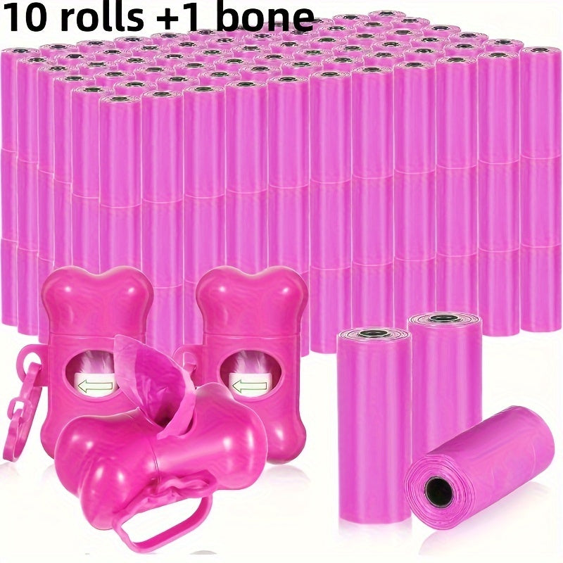TEMU 150 Count Dog Poop Bags + 1 Bone Pet Waste Bags With 1 Dog Poop Bag Dispenser Doggie Poop Bags For Home Outdoor Puppy Walking And Travel,