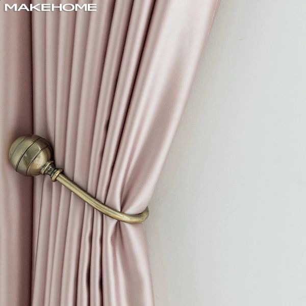 MAKEHOME Milky Touch feeling Solid Modern Curtains for Bedroom Living Room Blinds Faux Silk Window Curtain Custom Size Pannel 240804