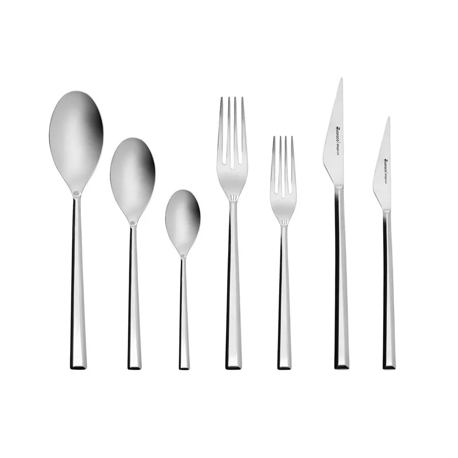 Karaca New Valley 84-Piece Stainless Steel Cutlery Set for 12 People, Silver