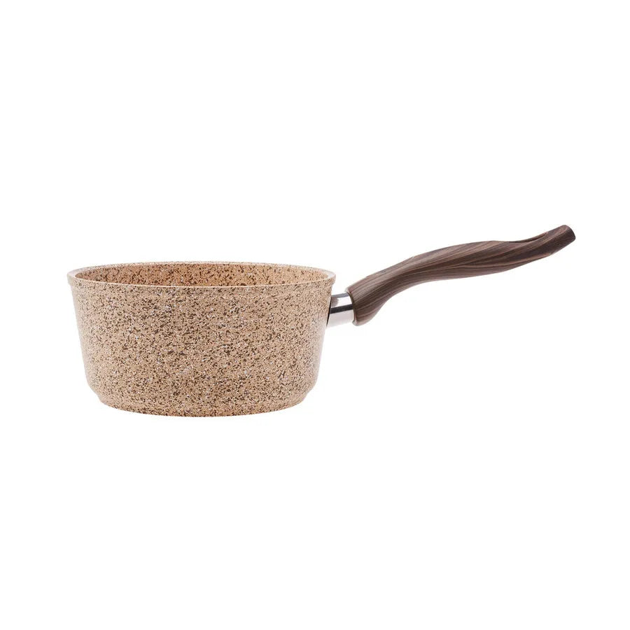 Karaca Biogranite Induction Saucepan, 18cm, Wood Silver