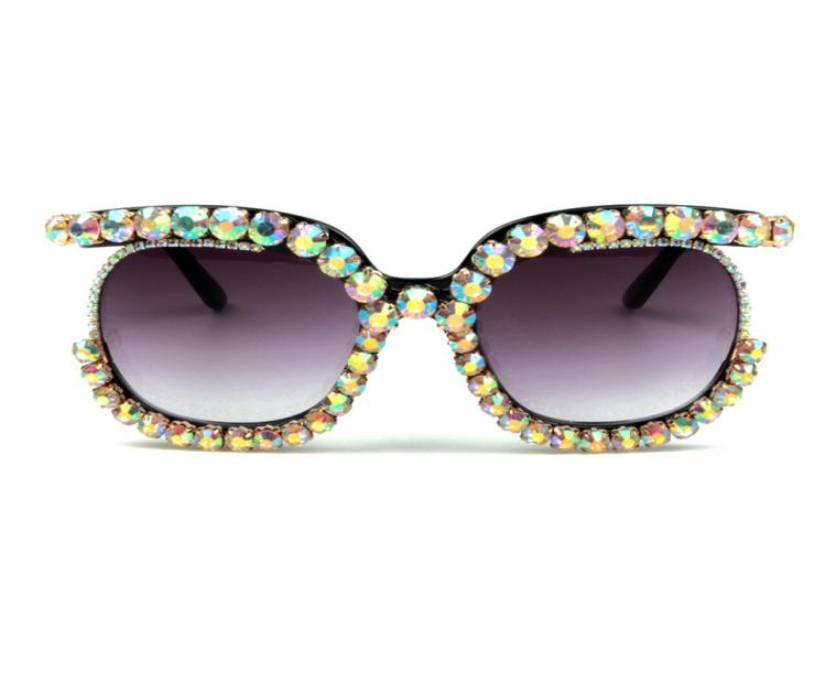 Trendy Diamond Sunglasses European American Personality Eyeglasses Half Frame Crystal Eyewears Rhinestone Sun Glass4696489
