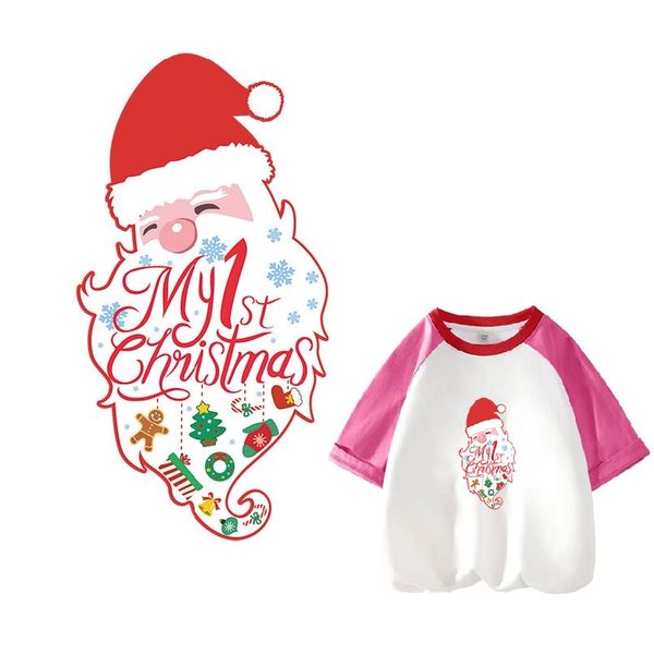 Fall Iron on Decals My 1st Thanksgiving Heat Transfer Vinyl Stickers Patches Santa Claus Applique Washable for Clothing T-Shirt Hoodies Jack