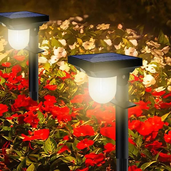 2-4 pieces of solar outdoor garden lights solar waterproof motion sensors road lights landscape spotlights courtyards backyards lawnsB240821