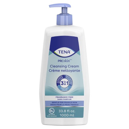 TENA Cleansing Cream, 33.8 oz, Unscented, Pump Bottle, Each