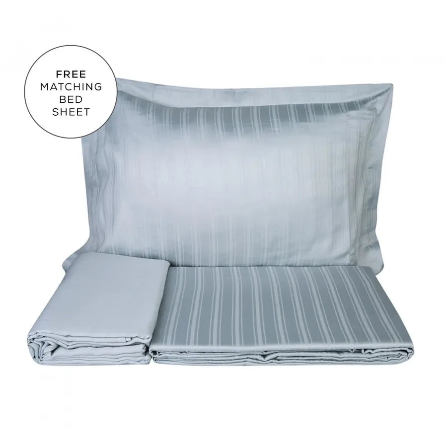 Karaca Home Charm Bold 100% Turkish Cotton Duvet Cover Set with Bed Sheet, Double, Blue