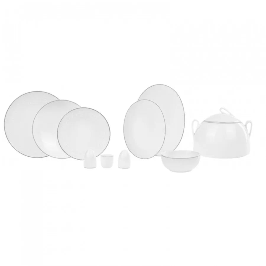 Karaca New Shawl 60-Piece Fine Cream Dinner Set for 12 People, White