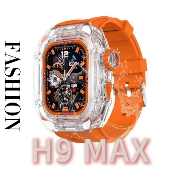 H9 MAX Smart Watch 2.02 Inch Multi-function Sports watch Bluetooth Call Heart Rate AI Voice Assistant NFC Men Smartwatch