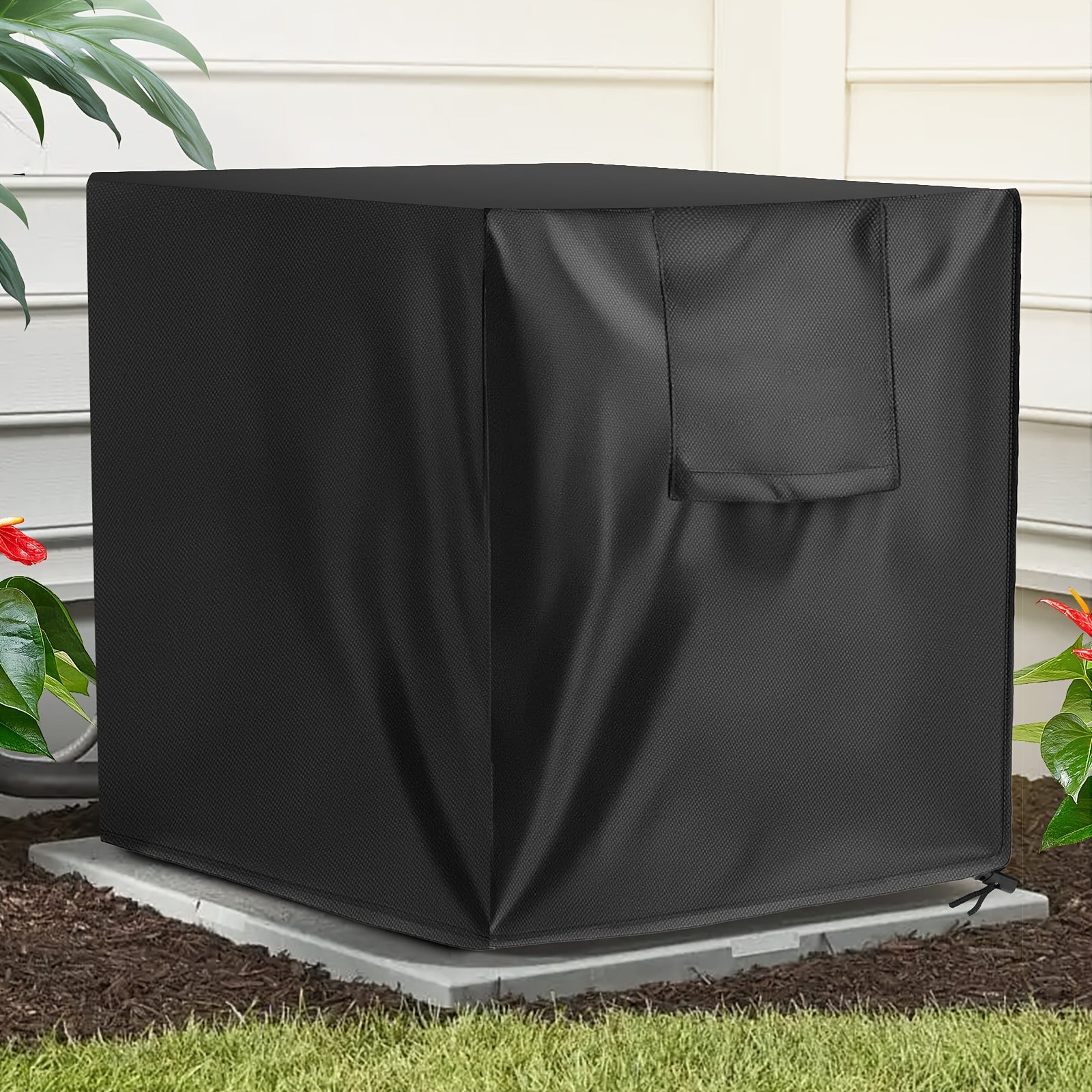 TEMU Heavy-duty Waterproof Outdoor Ac Cover - Uv-resistant Air Conditioner Protector With Storage Bag, Durable Pvc Material, Windproof Design For