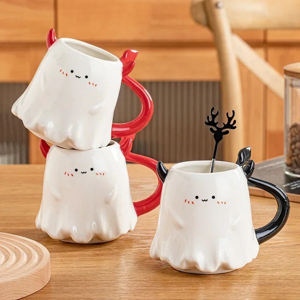 Halloween Little Devil Childrens Ceramic Water Cup 500ml Student Cartoon Cup Cute Breakfast Milk Coffee Cup Couple Birthday Gift 240830