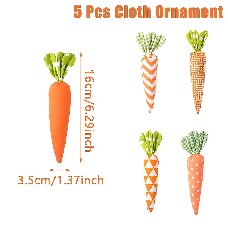 TEMU 5pcs Carrot Decorations, Tabletop Plant Theme Ornaments For Easter, Multipurpose Seasonal Decor, No Text, No Battery Required