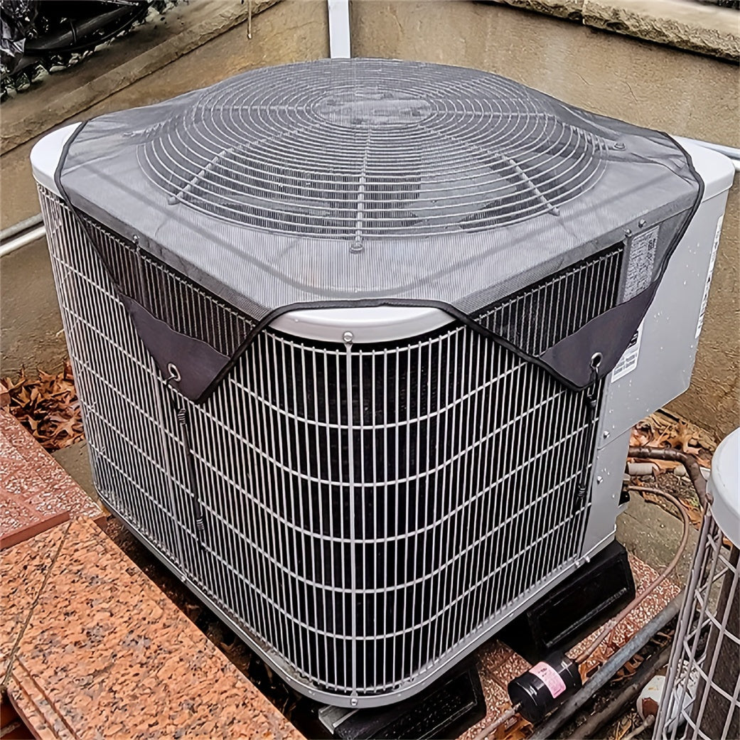 TEMU 1 Durable 28" X 28" Outdoor Central Air Conditioner Cover - Protective Mesh Design With Secure Mounting Hooks, Black Frame, Air Conditioner