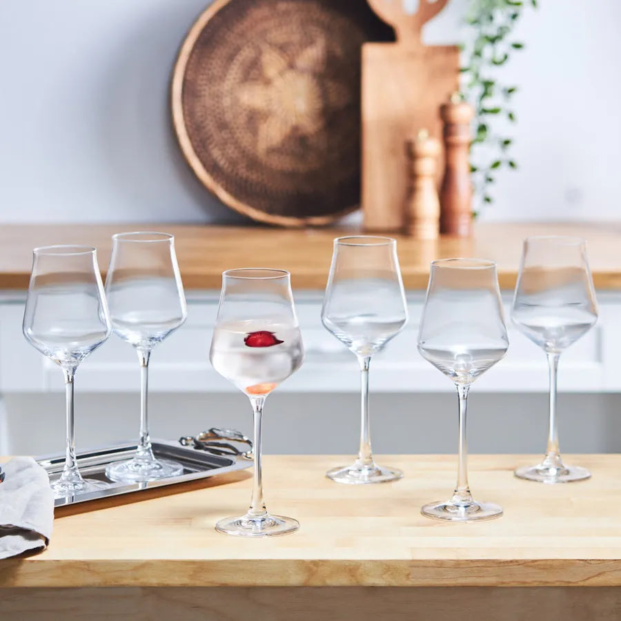 Karaca Even 6 Piece Glass Wine Glass Set, 310ml, Transparent