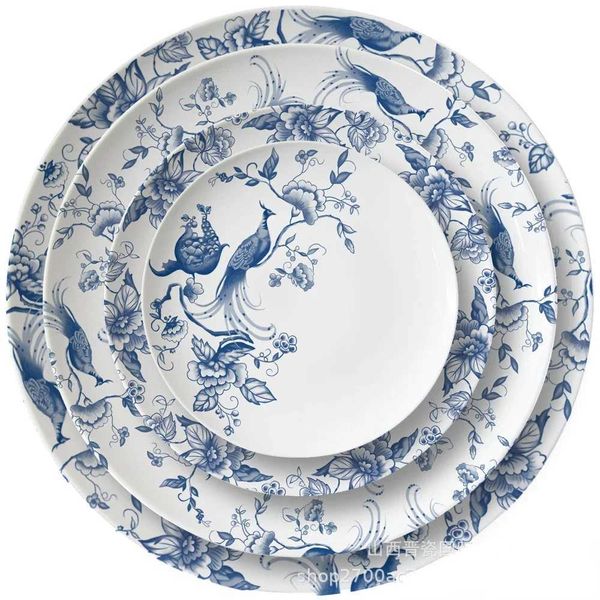 Dishes Plates Chinese Porcelain Dinnerware Plates Bone China Creative Tableware Set for Home H250110