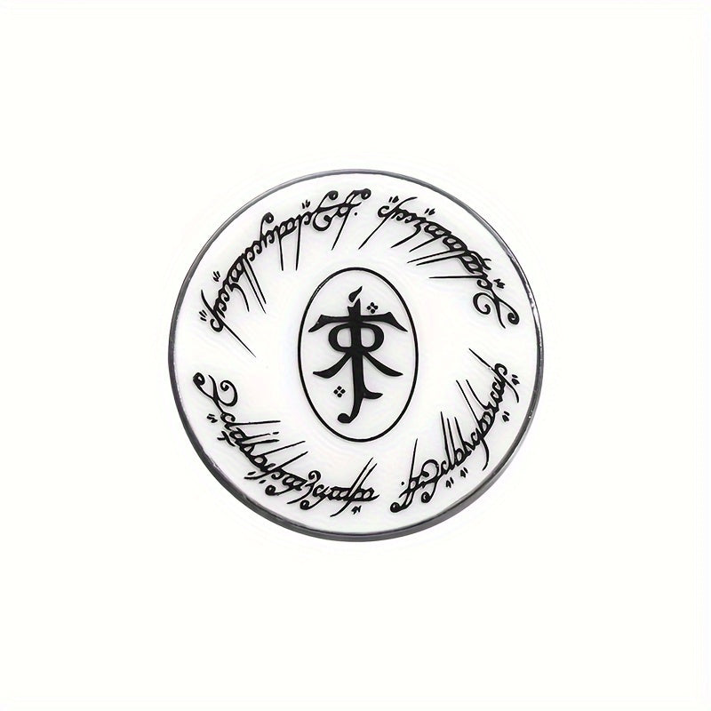 TEMU 1pc, Movie-inspired Enamel Alloy Pin, Rings Brooch Badge, Fashion Accessory For Clothes And Backpacks, Ideal For Film Fans And Jewelry Gift