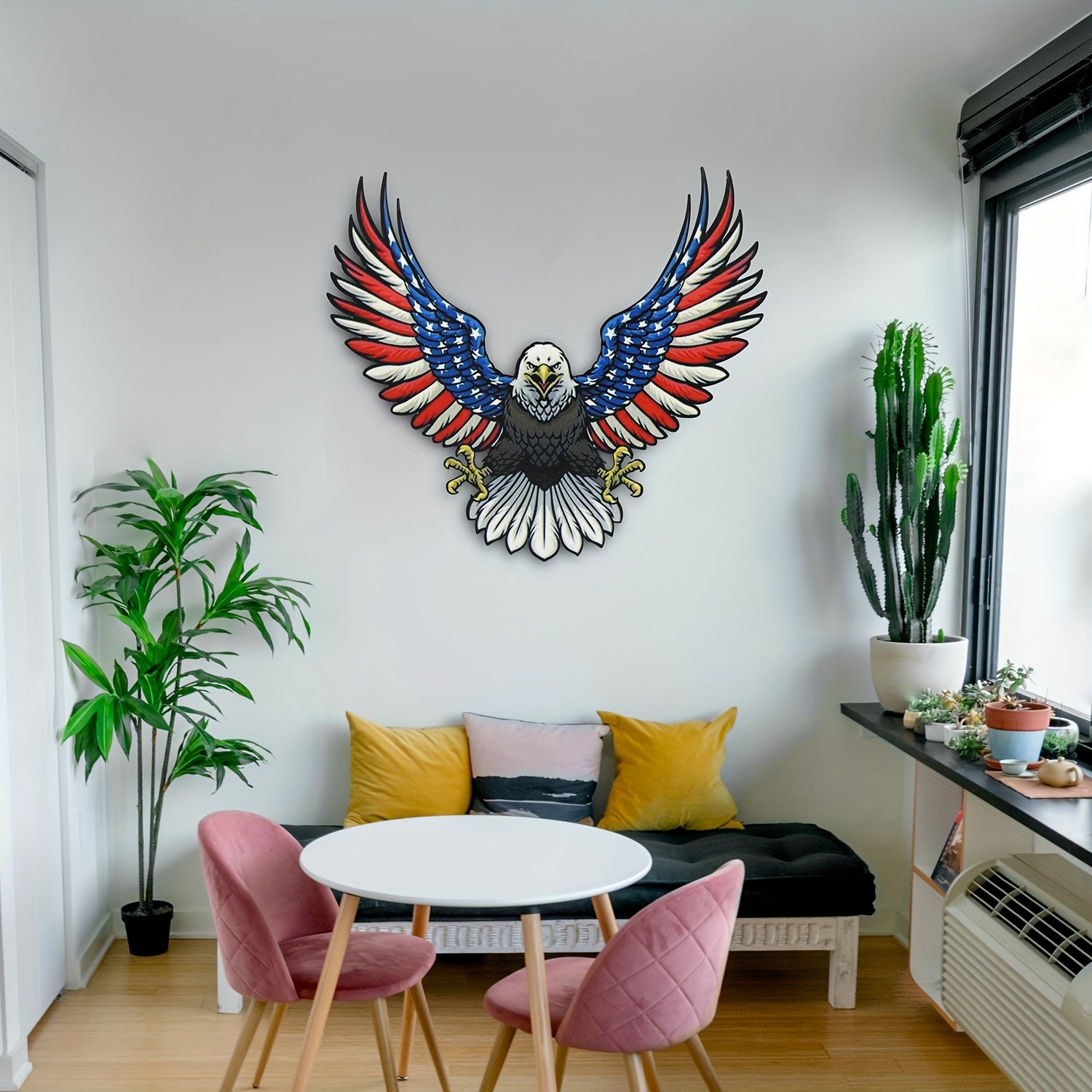 TEMU 1pc Metal Wall Art Decor, Metal Flag Eagle Sign, Home Decor, Indoor Outdoor Wall Decor