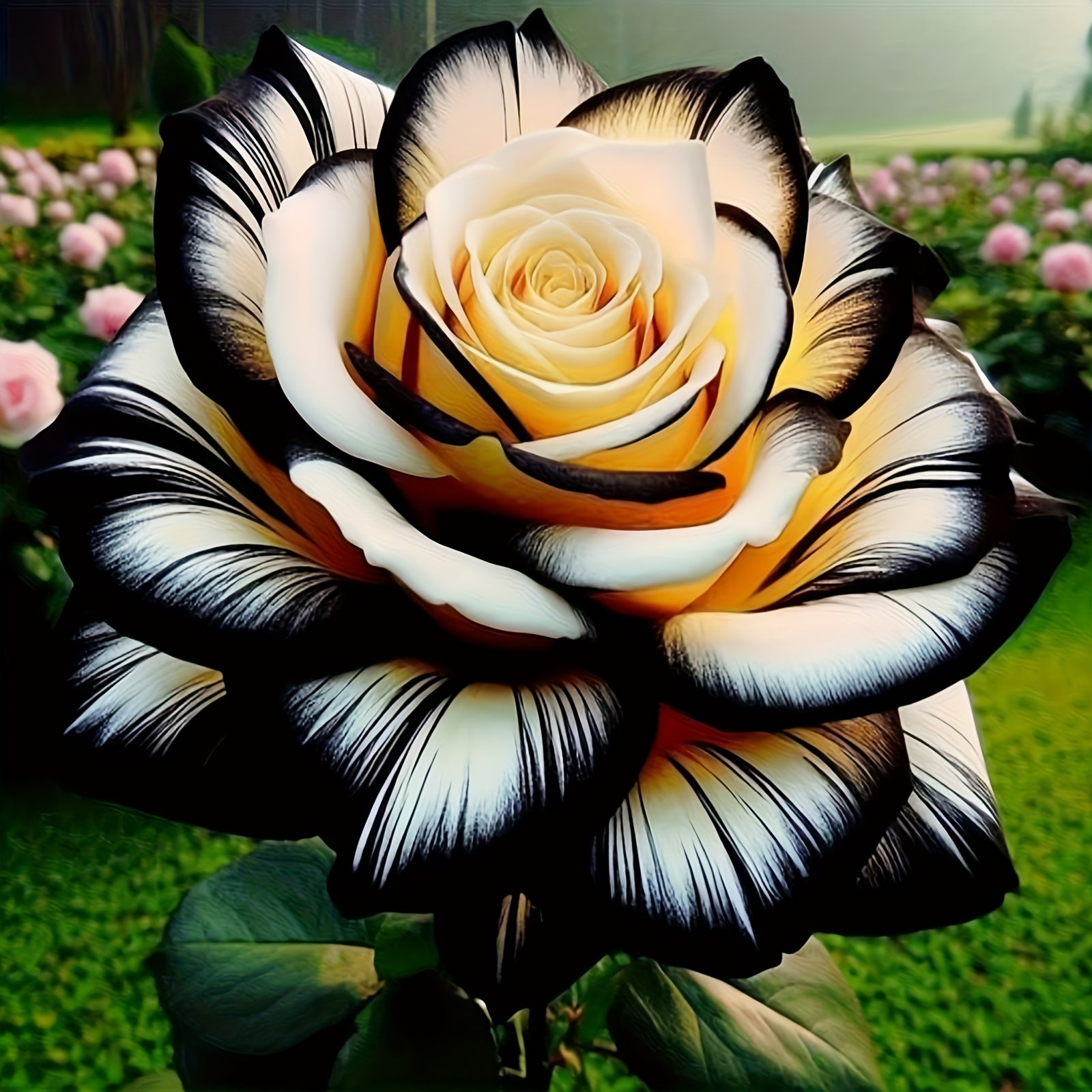 TEMU 1 Set Of 5ddiy Diamond Painting Kit - Diamonds, Handmade , Floral Theme, Home Wall Decoration, Frameless Craft