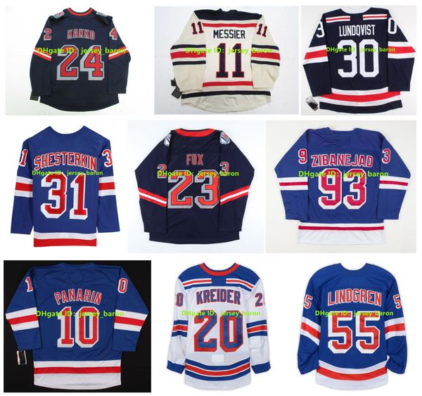 NY Adam Fox Hockey Jersey Jacob Trouba Rangers Ryan Lindgren Artemi Panarin Henrik Lundqvist Chris Kreider Ryan Reaves Igor Shesterkin Troch