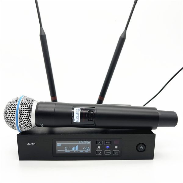 DDKR QLXD4B87 Fullset UHF True Diversity Wireless Microphone System Karaoke Stage Performances Mic Professionnel 231228