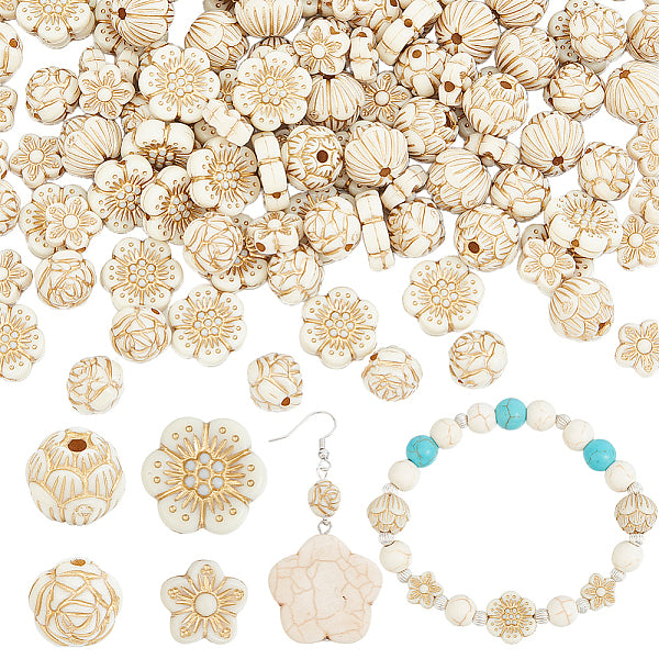 200 pièces 4 styles de perles acryliques de placage