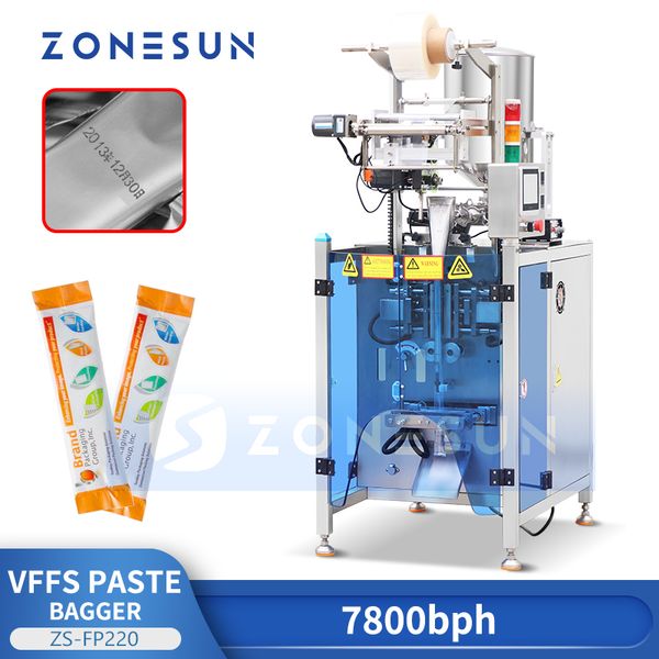 ZONESUN ZS-FP220 VFFS Liquid Bagger Ketchup Pasta Chili Sauce Pouches Packaging Filling and Sealing Machine Servo Rotor Pump