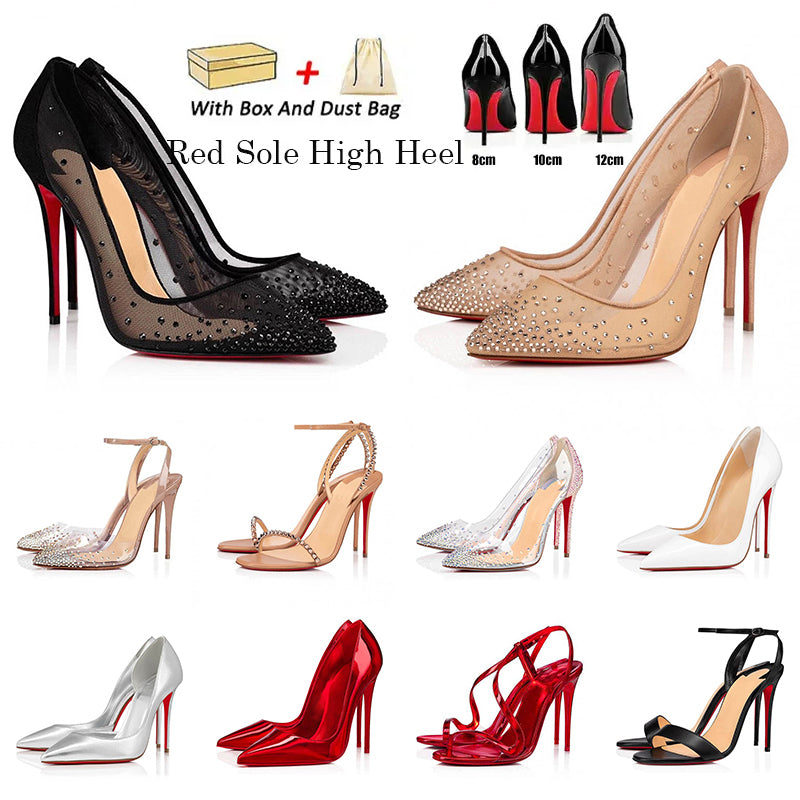 2024 red bottom whitedress designer heels womens high heels womandress Red Bottoms heels Round Pointed Pumps Dress Shoes office women shoes