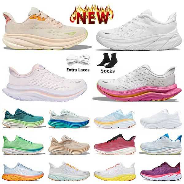 2025 Designers quentes Clifton 9 Bondi 8 Kawana One Running Shoes para homens Mulheres tênis All Black White ao ar livre Caminhada ao ar liv