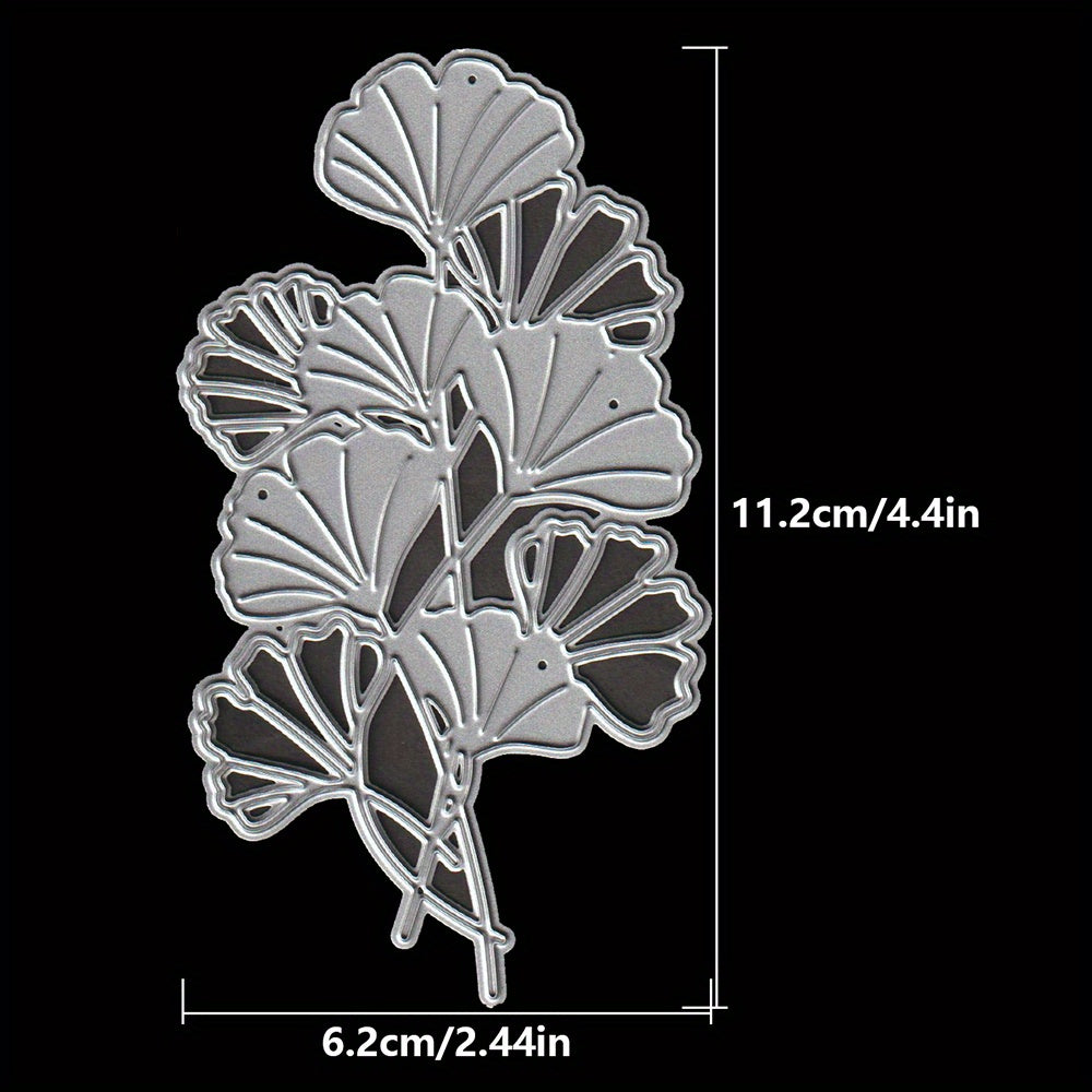 TEMU Ginkgo Leaves Beautiful Flowers Metal Cutting Dies Diy Scrapbooking Album Greeting Cards Home Decoration Holiday Handle Hand Made