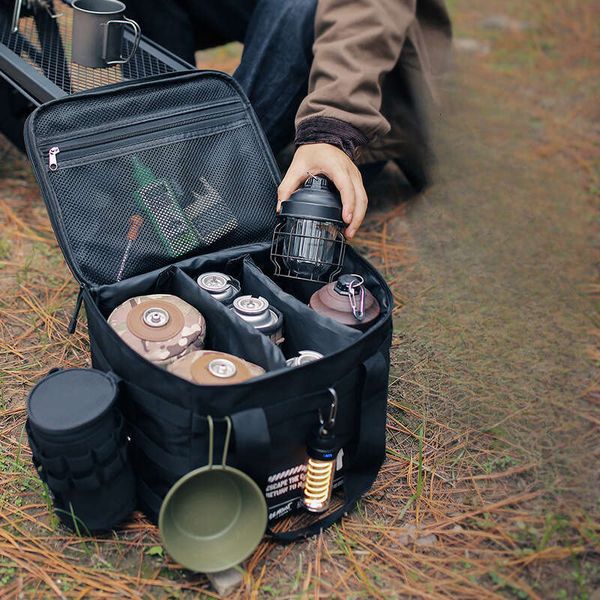 High-capacity 20L Outdoor Set of Pot and Cookware Anti-collision Gas Tank Storage Camping Picnic Bag