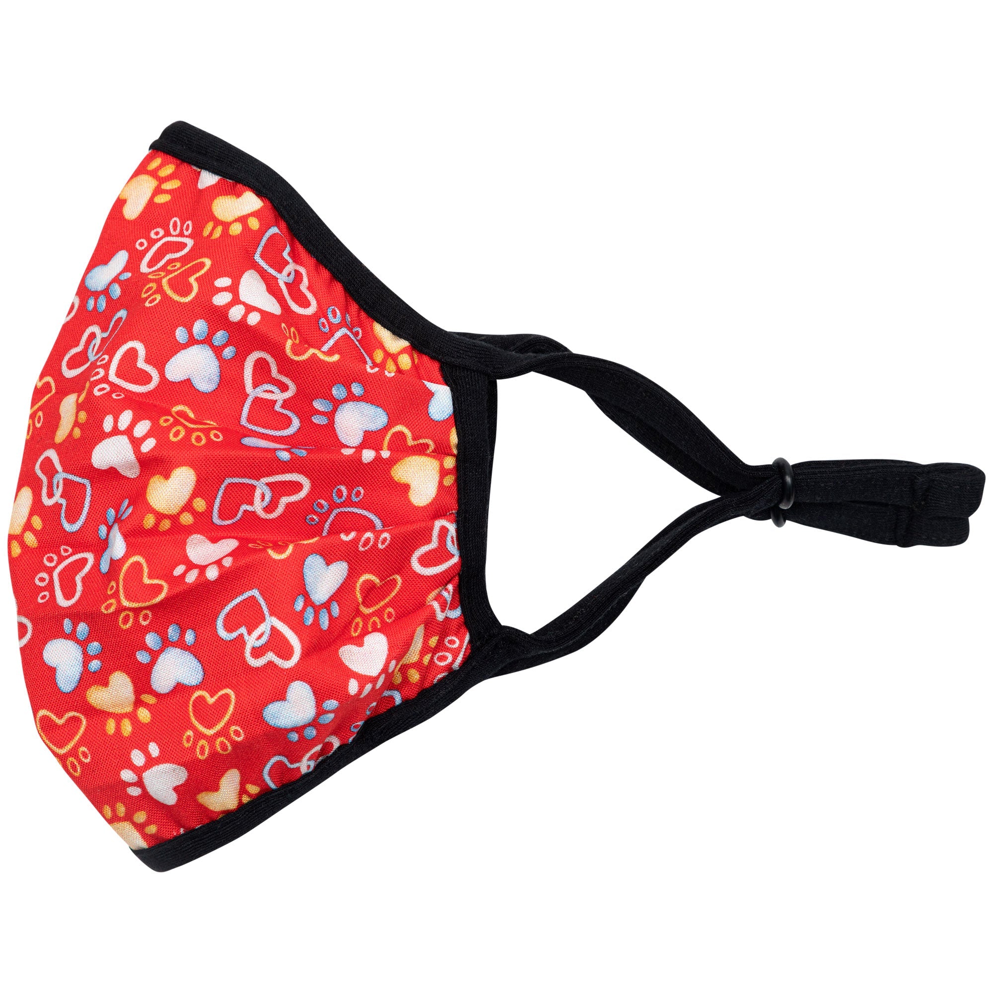 Hearts & Paws Cloth Face Mask - Made in USA - Red