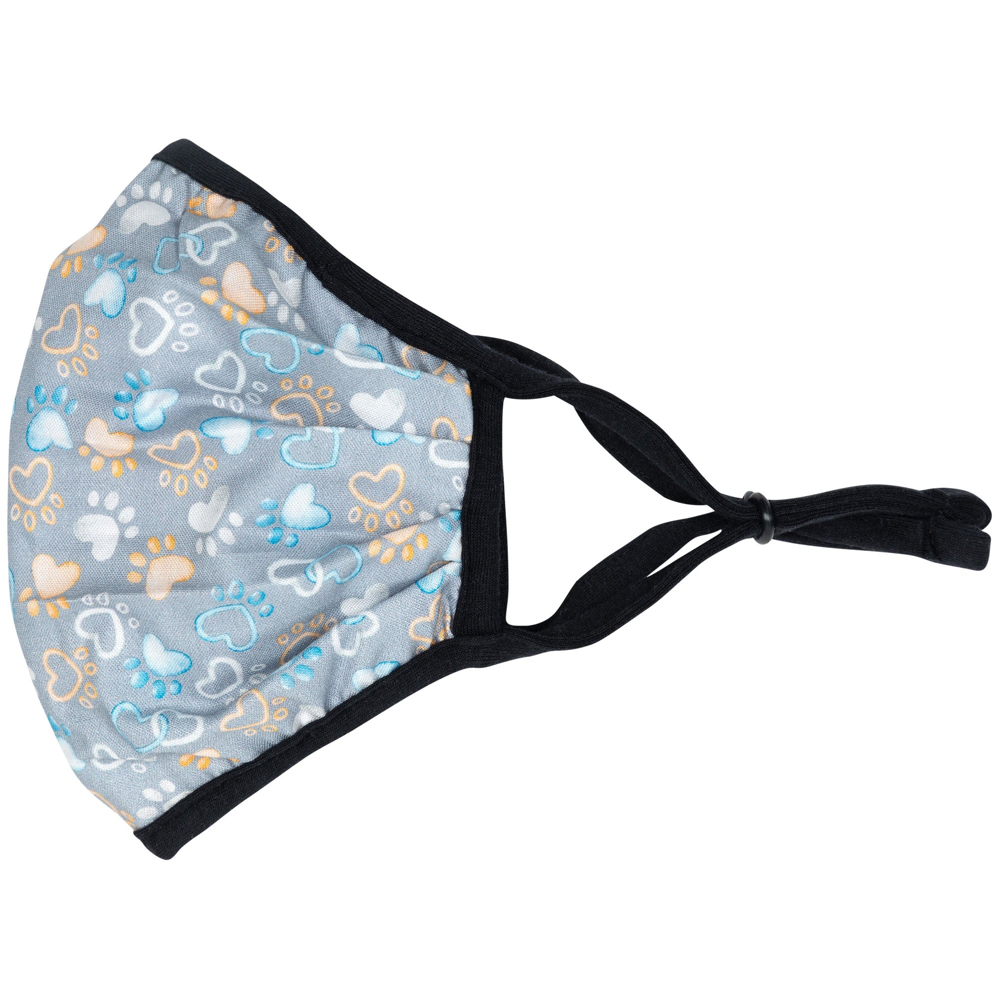 Hearts & Paws Cloth Face Mask - Made in USA - Gray