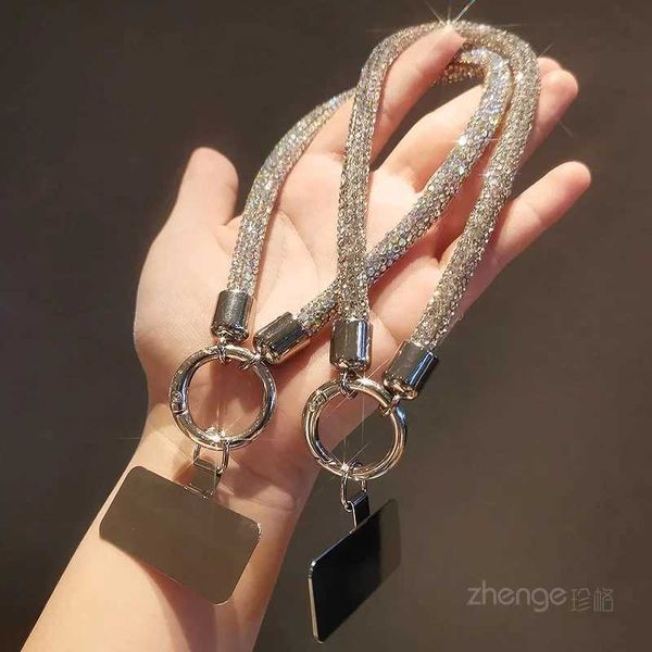 Cell Phone Straps Charms Short Full Diamond Phone Lanyard Short Wrist Phone Case Universal Lanyard Anyard Metal Clip Lanyard Womens Small Fr