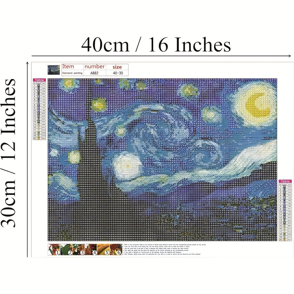 TEMU 5d Diamond Painting 12x16 Inch, Paint By Number Kits Starry Night Diamond Painting Kits For Home Wall Decor