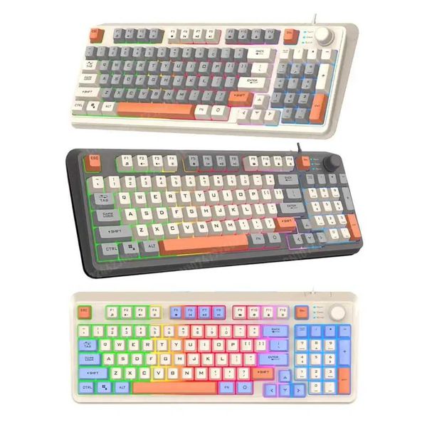 Keyboards Mechanical Keyboard USB Port K82 Gaming Keyboard RGB Light Gamer Keypad 94 Keys Luminous Keyboard for Notebook Laptop Desktop J241