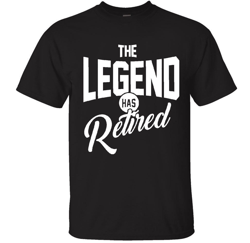 Men's Retired-Themed Cotton T-Shirts - The Legend Has Retired - Black -Medium