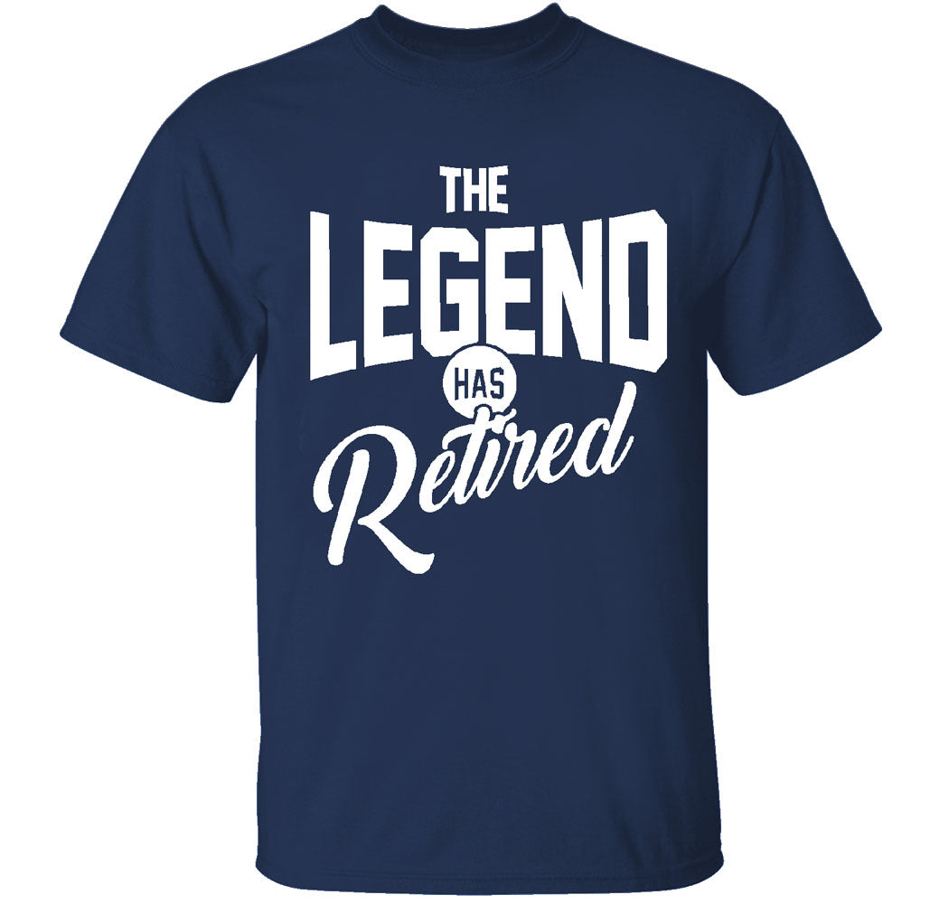 Men's Retired-Themed Cotton T-Shirts - The Legend Has Retired - Navy -Small