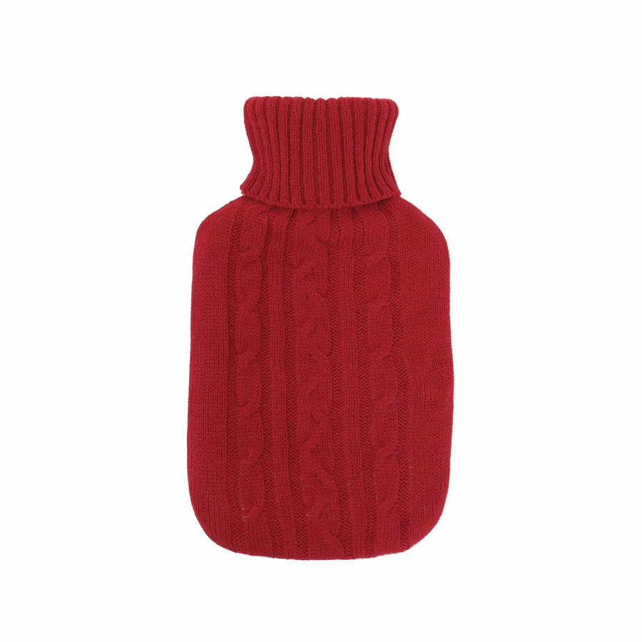 Karaca Home Knitting Hot Water Bottle and Cover, 2L, Red