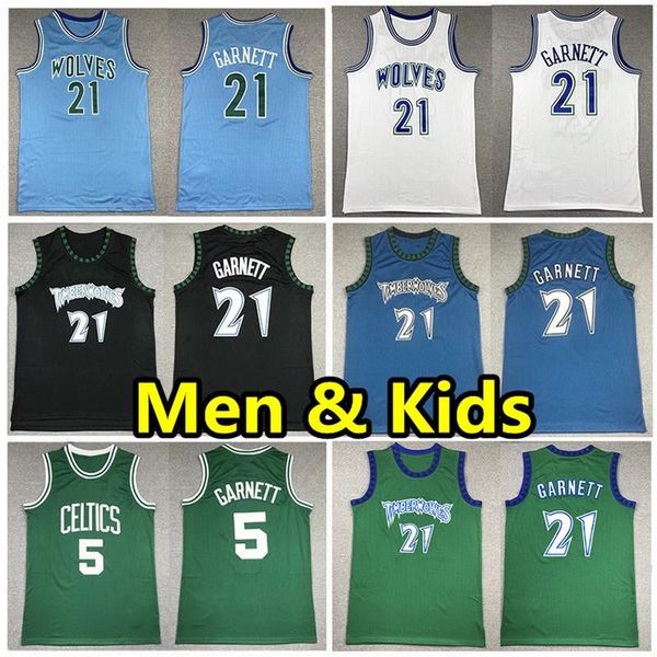 Kevin Garnett Vintage Timberwoes Basketball Jersey for Men, Youth, Kids - Hardwood Classic Retro Swingman