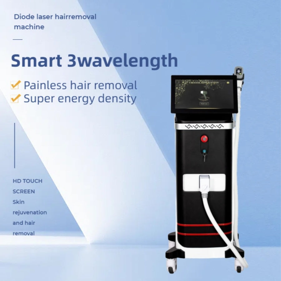 Professional Diode Ice Titanium Laser Hair Removal Machine 755nm 808nm 1064nm Alexandrite Device 3 wavelengths Permanent Removal