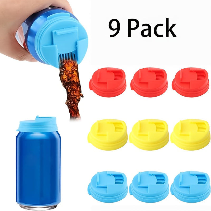 TEMU Reusable Soda And Beer Can Lid - Leakproof Press-to-seal Beverage With , Compatible With Cans, Bottles, & Plastic Containers - For Outdoor