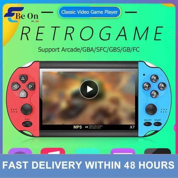 Double Rocker Arcade Games Machine Portable Handheld Video Game Console High-definition X7 Games Electronic Machine Game ConsoleC250212