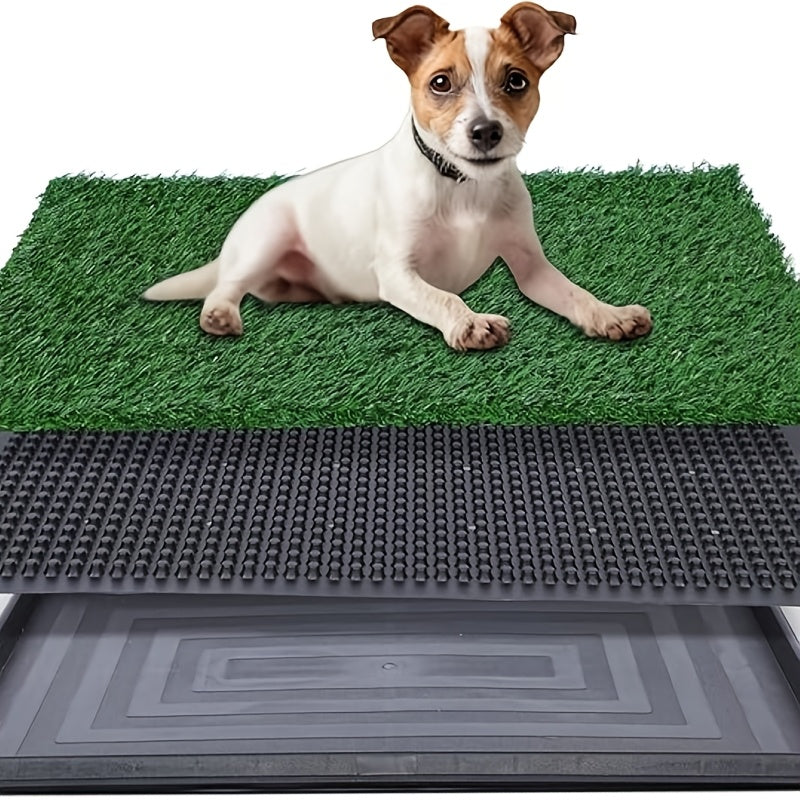TEMU Artificial Grass For Dog Potty 20x25 Inch, Strong Absorbency , Dog With Tray, Dog Potty Training Pad, Dog Litter Box With Grass, 2 Pack